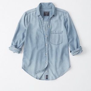 Abercrombie Long Sleeve Chambray Denim Shirt